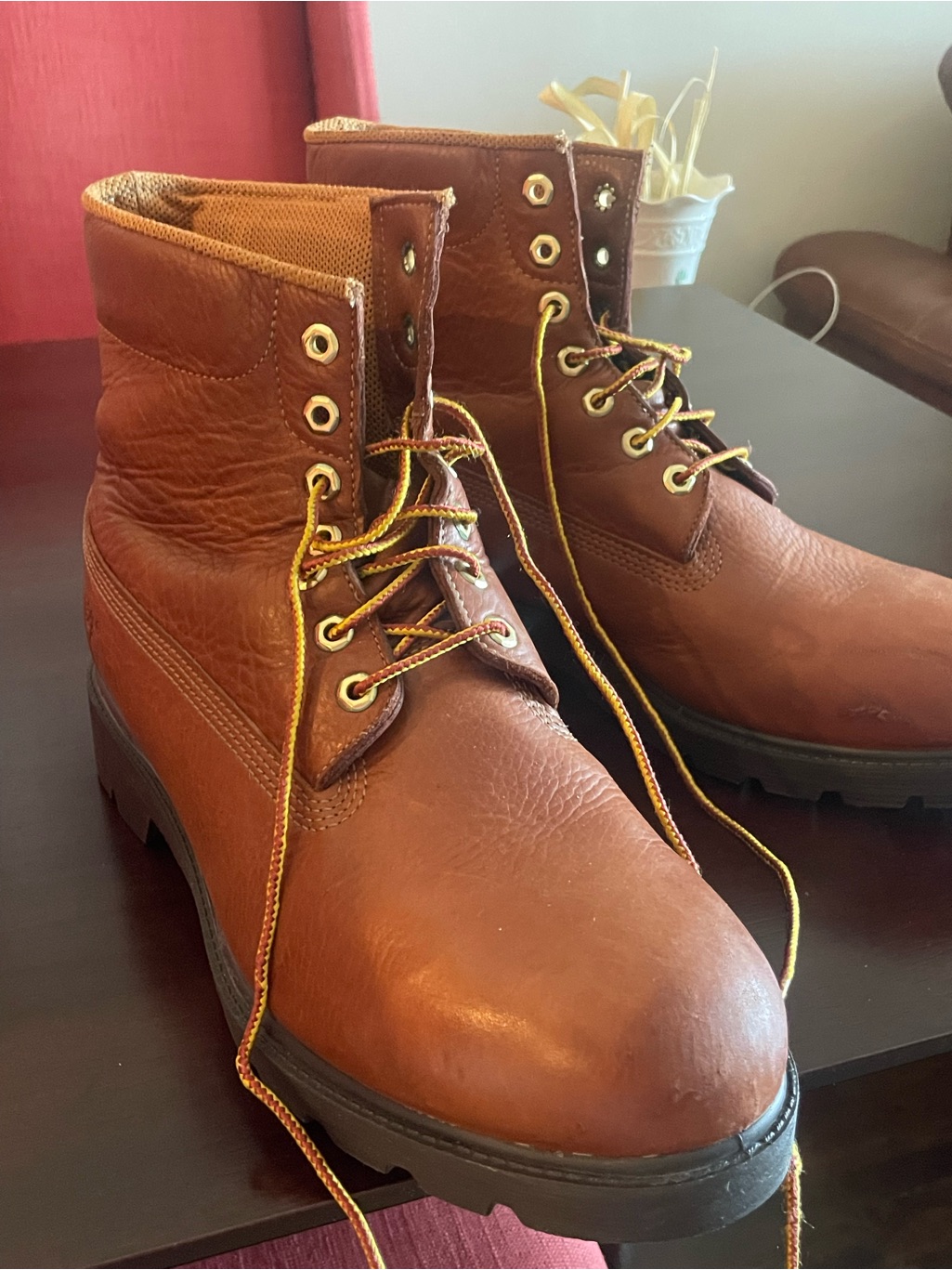Timberland Brown Leather Lace-Up Work Boots